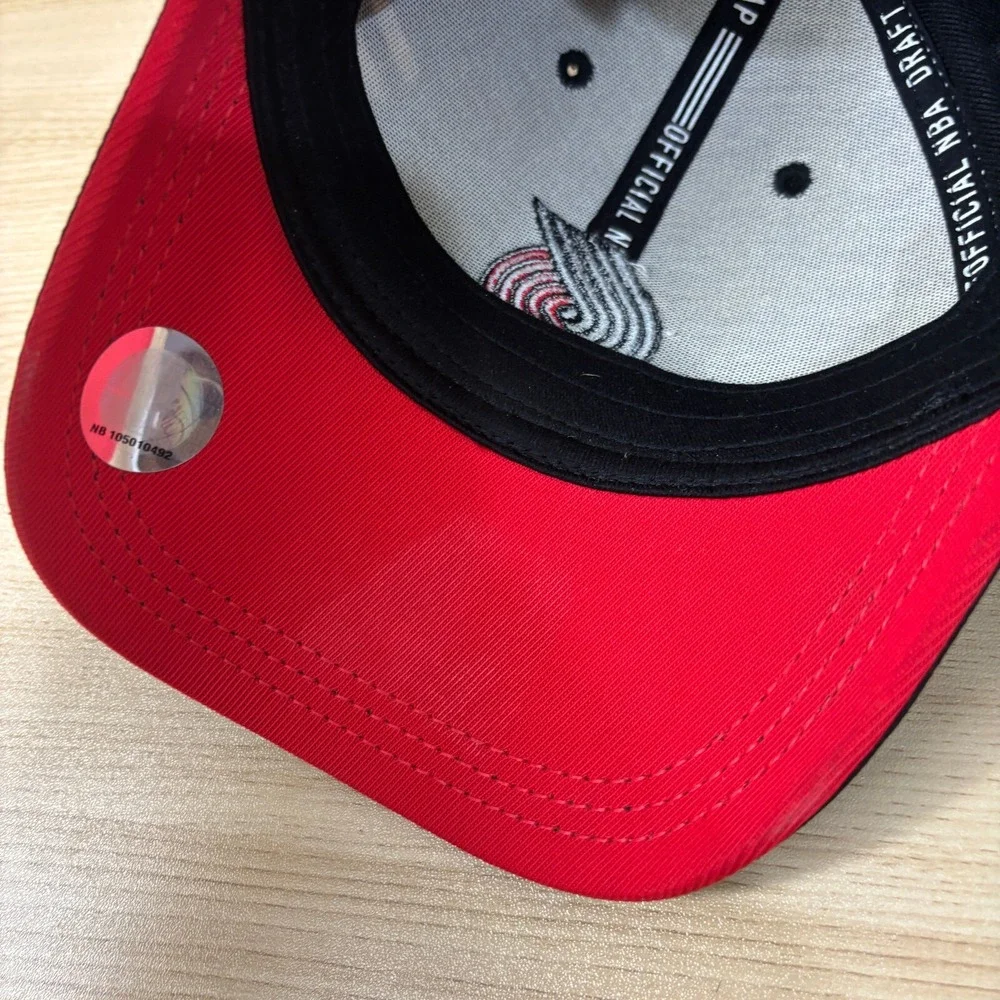 Portland Trail‎ Blazers Hat Cap Fitted Small Black NBA Basketball Adidas